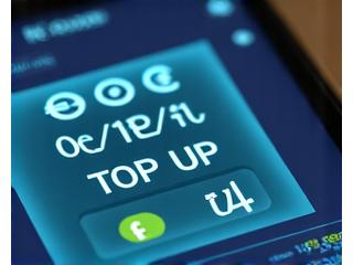 Digital screen showing amount selection for energy top-up