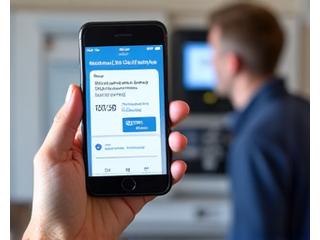 Smartphone displaying a UTRN code and a hand holding a meter